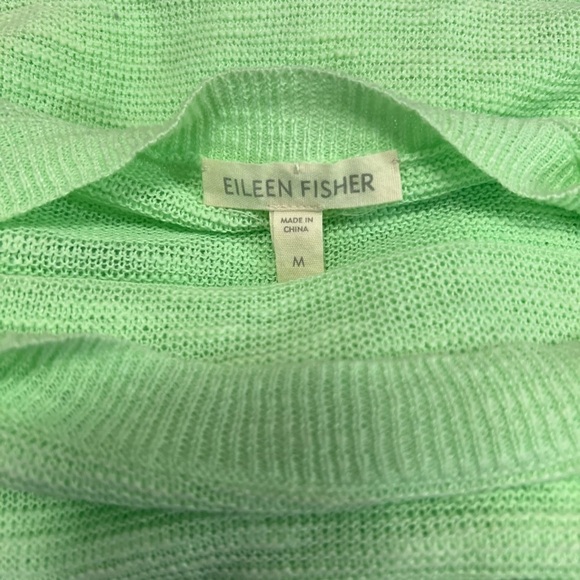 Eileen Fisher ORGANIC LINEN COTTON Lightweight Sweater Tunic Top Boat Neck - Picture 5 of 10